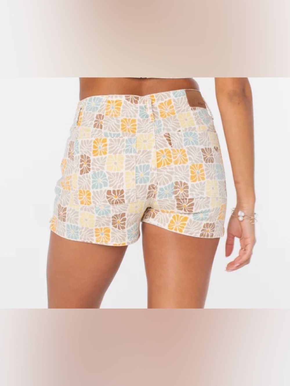 Roxy Wunderlust Golden Haze Vintage Geo Floral cotton blend summer beachy casual - Picture 7 of 8